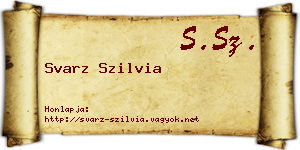 Svarz Szilvia névjegykártya